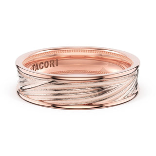 Sculpted Texture Band in 14kt Rose Gold