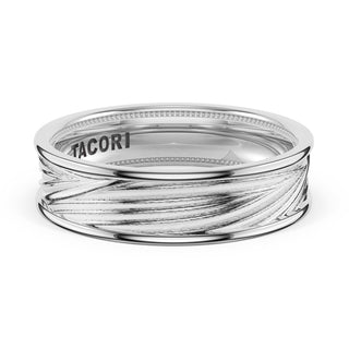 Sculpted Texture Band in 14kt White Gold