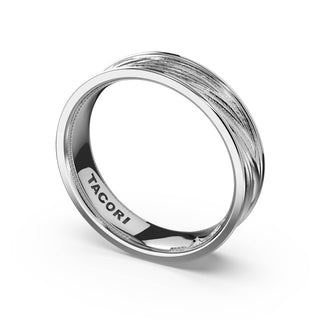 Sculpted Texture Band in 14kt White Gold