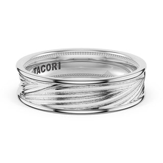 Sculpted Texture Band in 14kt White Gold