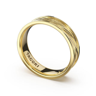 Sculpted Texture Band in 14kt Yellow Gold