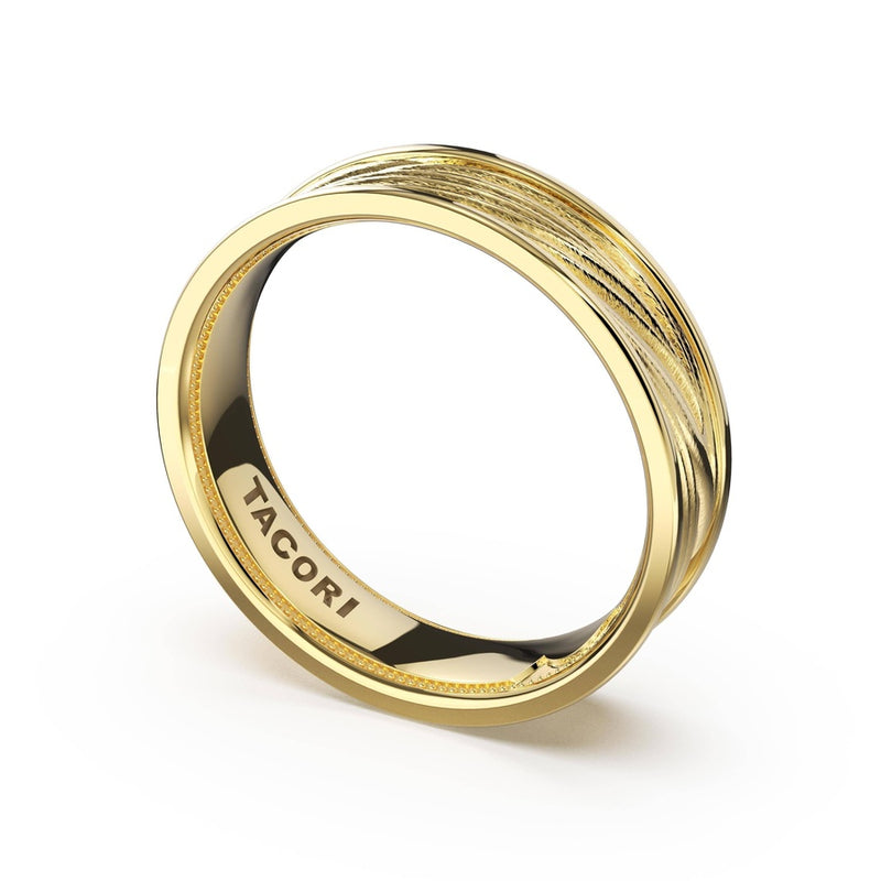 Sculpted Texture Band in 14kt Yellow Gold