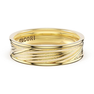 Sculpted Texture Band in 14kt Yellow Gold