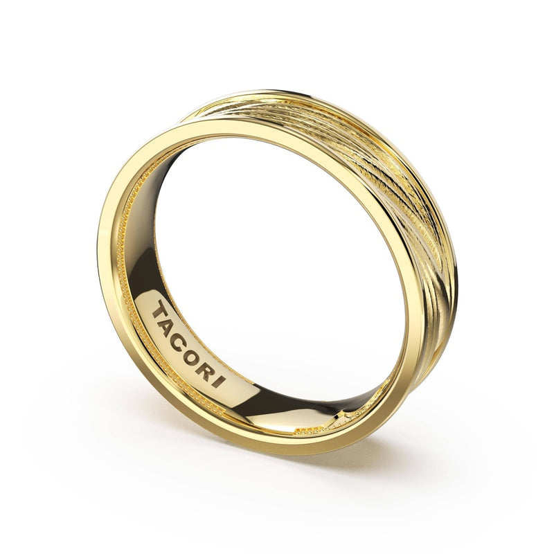 Sculpted Texture Band in 14kt Yellow Gold