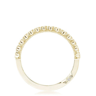 Round Bezel Droplet Wedding Band with Black Diamond in 14kt Yellow Gold