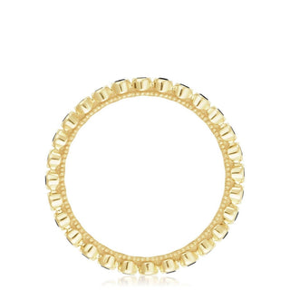 Round Bezel Droplet Wedding Band with Black Diamond in 14kt Yellow Gold