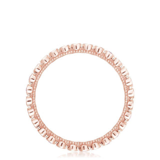 Round Bezel Droplet Wedding Band with Ruby in 14kt Rose Gold