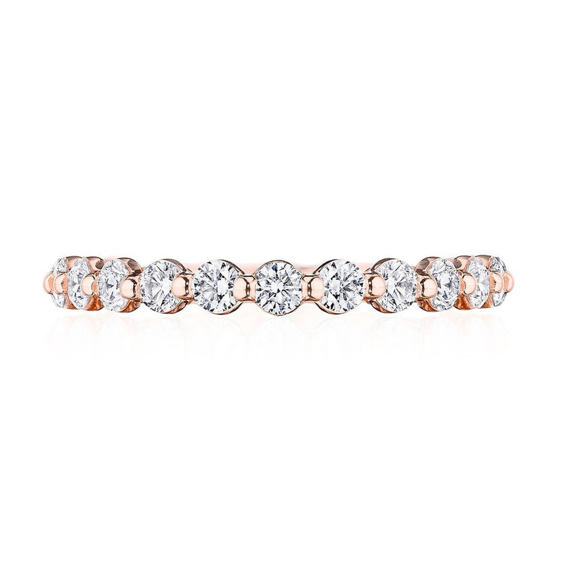 Round Diamond Wedding Band, 2.50mm in 14kt Rose Gold