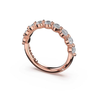 Round Diamond Wedding Band, 2mm in 14kt Rose Gold