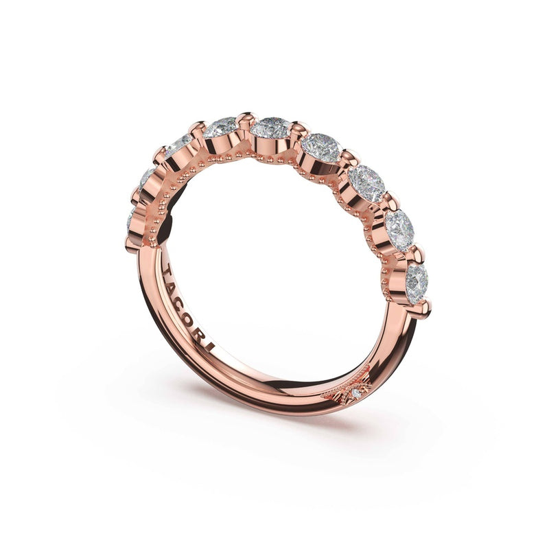 Round Diamond Wedding Band, 2mm in 14kt Rose Gold