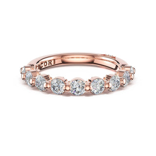 Round Diamond Wedding Band, 2mm in 14kt Rose Gold