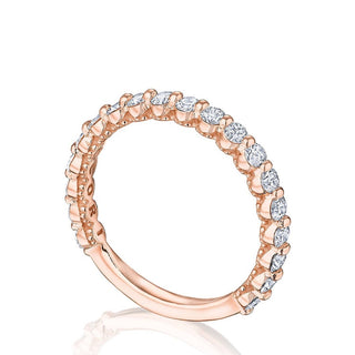 Round Diamond Wedding Band, 2mm in 14kt Rose Gold