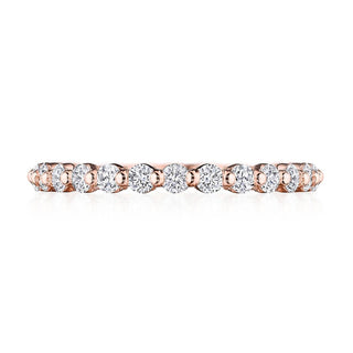 Round Diamond Wedding Band, 2mm in 14kt Rose Gold