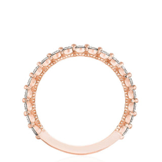 Round Diamond Wedding Band, 2mm in 14kt Rose Gold