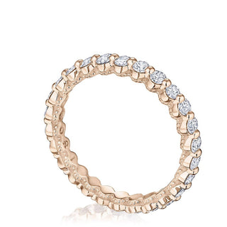 Round Diamond Wedding Band, 2mm in 14kt Rose Gold