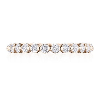 Round Diamond Wedding Band, 2mm in 14kt Rose Gold