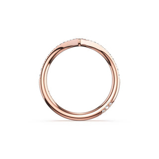 Sculpted Chevron Pavé-Traced Band in 14kt Rose Gold