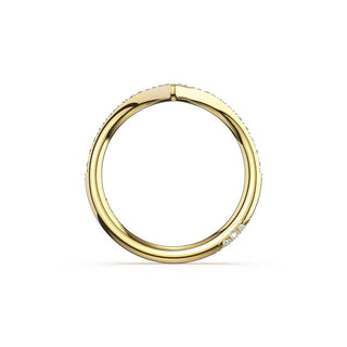 Sculpted Chevron Pavé-Traced Band in 14kt Yellow Gold