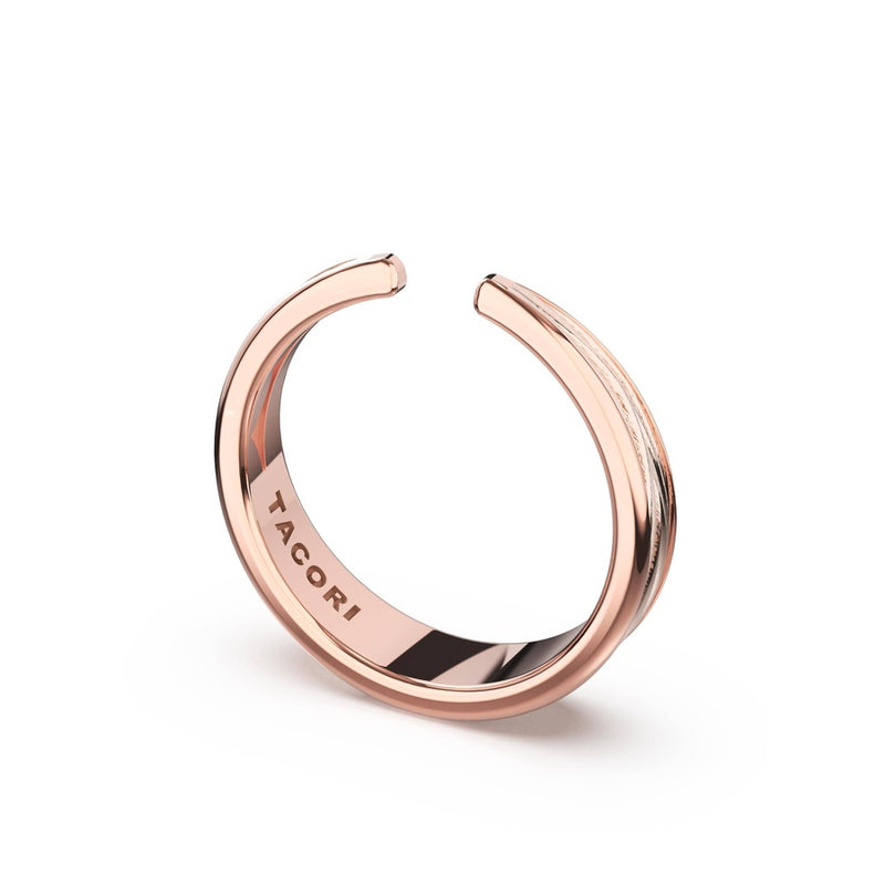 Sculpted Petal-Texture Open Band in 14kt Rose Gold