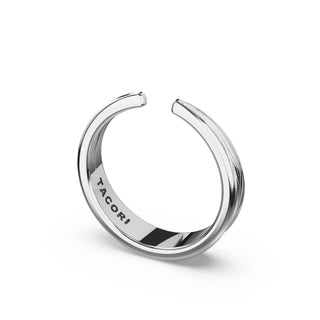Sculpted Petal-Texture Open Band in 14kt White Gold