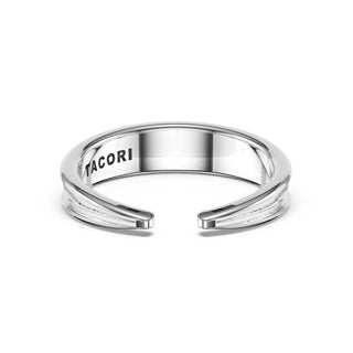 Sculpted Petal-Texture Open Band in 14kt White Gold