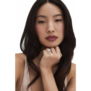 Sculpted Petal-Texture Open Band in 14kt White Gold