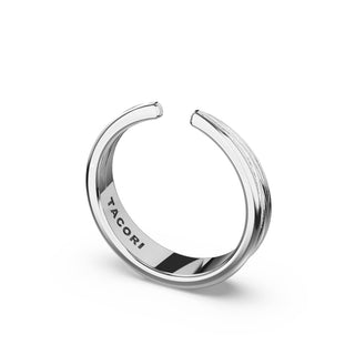 Sculpted Petal-Texture Open Band in 14kt White Gold