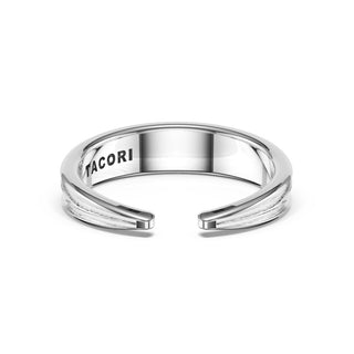 Sculpted Petal-Texture Open Band in 14kt White Gold