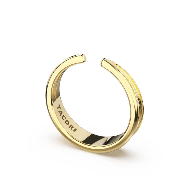 Sculpted Petal-Texture Open Band in 14kt Yellow Gold