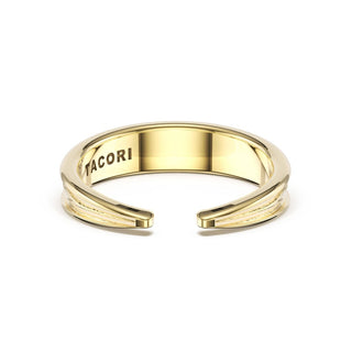 Sculpted Petal-Texture Open Band in 14kt Yellow Gold