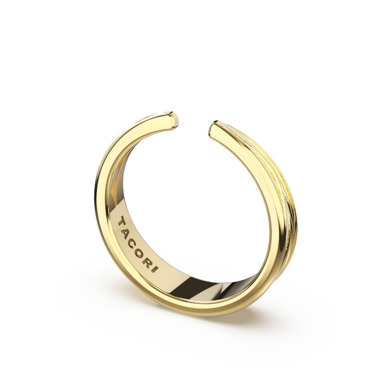 Sculpted Petal-Texture Open Band in 14kt Yellow Gold
