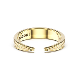 Sculpted Petal-Texture Open Band in 14kt Yellow Gold