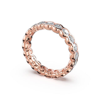 Round Semi-Bezel Eternity Band in 14kt Rose Gold