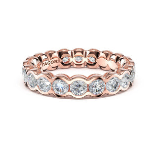 Round Semi-Bezel Eternity Band in 14kt Rose Gold