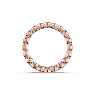 Round Semi-Bezel Eternity Band in 14kt Rose Gold