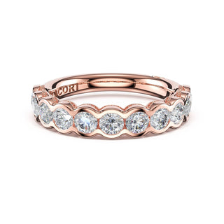 Round Semi-Bezel Eternity Band in 14kt Rose Gold