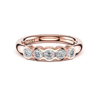 Round Semi-Bezel Eternity Band in 14kt Rose Gold