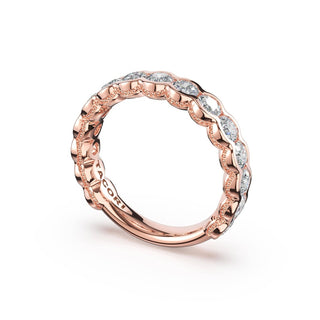 Round Semi-Bezel Eternity Band in 14kt Rose Gold