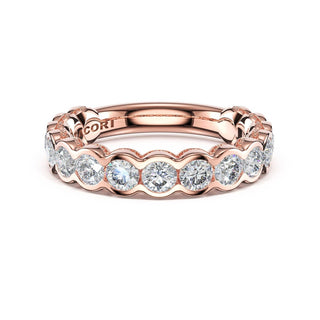 Round Semi-Bezel Eternity Band in 14kt Rose Gold