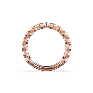 Round Semi-Bezel Eternity Band in 14kt Rose Gold