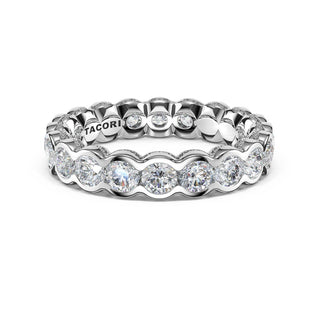 Round Semi-Bezel Eternity Band in 14kt White Gold