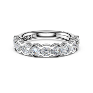 Round Semi-Bezel Eternity Band in 14kt White Gold