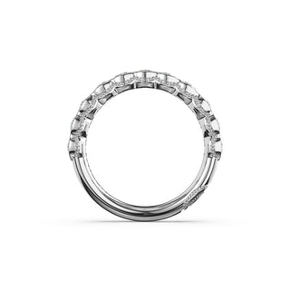 Round Semi-Bezel Eternity Band in 14kt White Gold