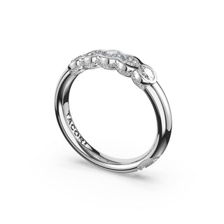 Round Semi-Bezel Eternity Band in 14kt White Gold