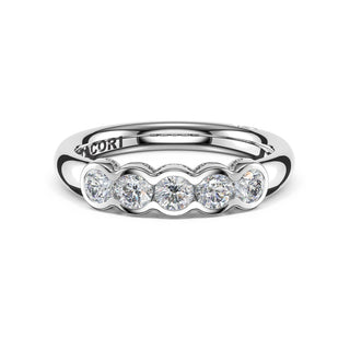 Round Semi-Bezel Eternity Band in 14kt White Gold