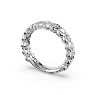 Round Semi-Bezel Eternity Band in 14kt White Gold