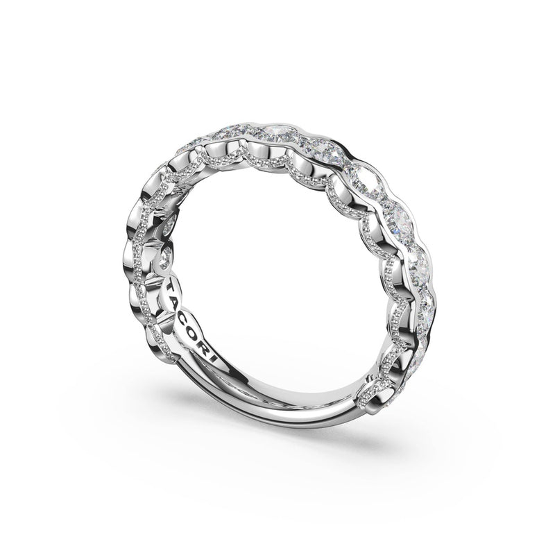 Round Semi-Bezel Eternity Band in 14kt White Gold