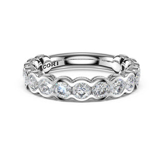Round Semi-Bezel Eternity Band in 14kt White Gold