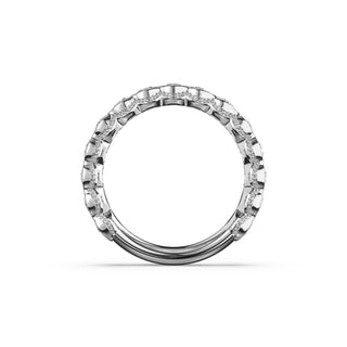 Round Semi-Bezel Eternity Band in 14kt White Gold