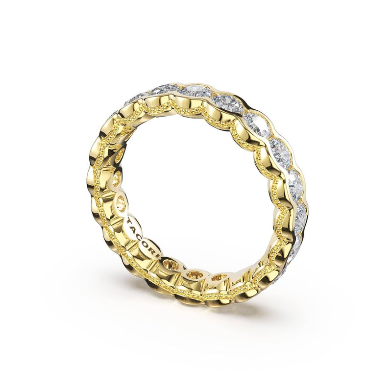 Round Semi-Bezel Eternity Band in 14kt Yellow Gold